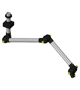 ESD extraction arm system DN50 3 joints, 1380 mm, black - ceiling mounting