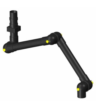 ESD extraction arm system DN75, 3 joints, 1230 mm, black - ceiling mounting