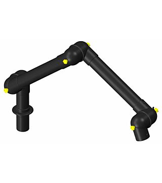 ESD extraction arm system DN75, 3 joints, 900 mm, black - table mounting
