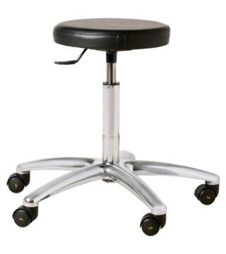 ESD stool with wheels, vinyl, black