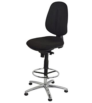 ESD Stuhl ECONOMY PLUS Chair, schwarz mit Fußring und Fußkreuz