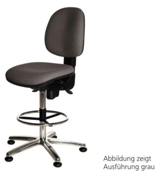 ESD Stuhl COMFORT Chair Hochstuhl grau, Fußring