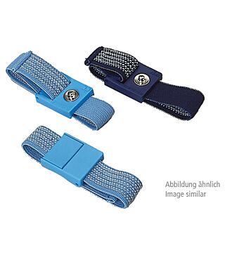 ESD Bracelet, dark blue, 3 mm snap fastener