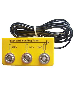 ESD grounding box, 3 x 10 mm DK, yellow, angled