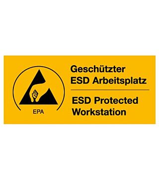 Warning sticker "ESD Workstation"