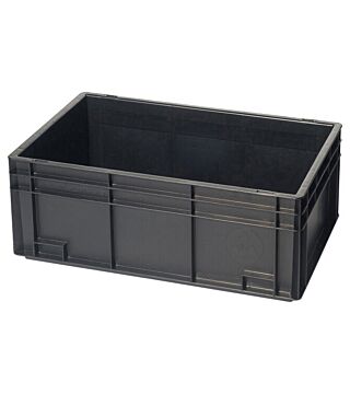 ESD Lagerbehälter, leitfähig, schwarz, 600 x 400 x 170 mm