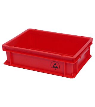 ESD IDP-STAT®storage container, conductive, red, 400 x 300 x 120 mm