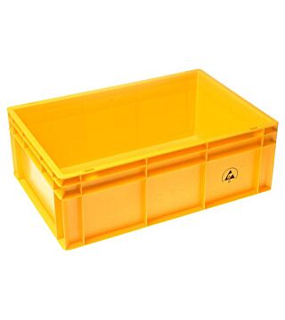 ESD IDP-STAT Storage container, conductive, yellow, 600 x 400 x 120 mm