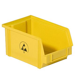 ESD visible storage box IDP-STAT, conductive, yellow, 235x145x125 mm