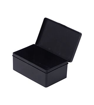 ESD box with hinged lid, carbon, 130 x 80 x 50 mm