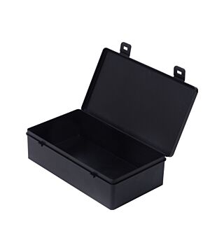 ESD box with hinged lid, carbon, 221 x 121 x 55 mm
