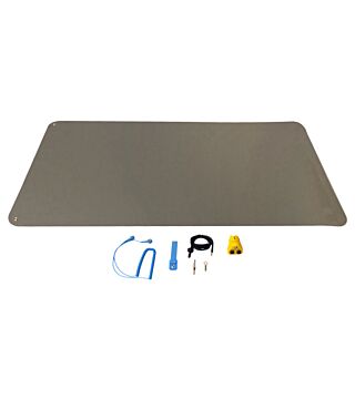 ESD table mat set, with table mat 610 x 1220 x 2 mm incl. accessories