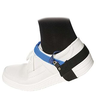 ESD heel strap continuous use with velcro fastener, black/blue