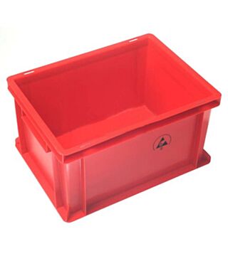 ESD IDP-STAT Storage container, conductive, red, 400 x 300 x 320 mm