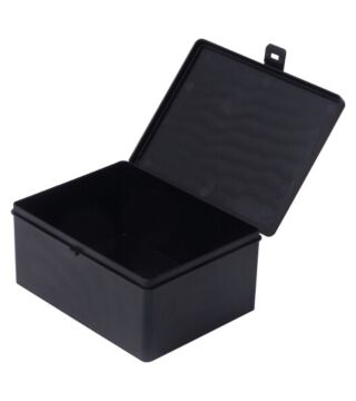 ESD Box with hinged lid, carbon, 178x133x78 mm