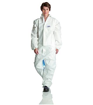 DUO-Safe® hybrid coverall, antistatic, with zipper, white