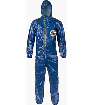 Pyrolon CBFR chemical protective coverall, flame retardant acc. to EN 533, Index 1, CE CAT.III. Type 3, blue, EBR228