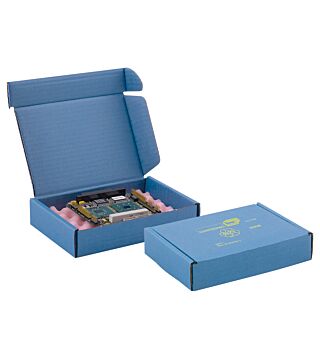 ESD shipping box blue, with warning print