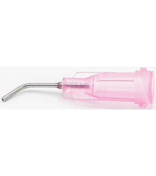 Dispensing needle 1/2", angled 45°, pink