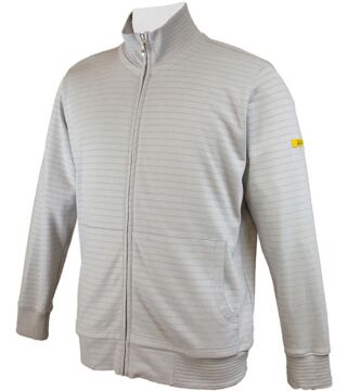 ESD sweat jacket with zip, grey, 300 g/m²