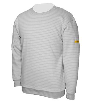 ESD sweatshirt round neck, grey, 300 g/m²