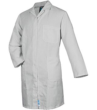 ESD men coat long sleeve CONDUCTEX, silver-grey