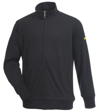 ESD sweat jacket with zip, black, 305 g/m²