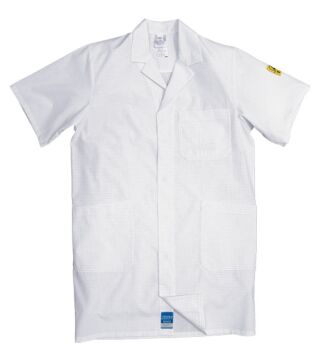 ESD work coat CONDUCTEX, short sleeves, women, white