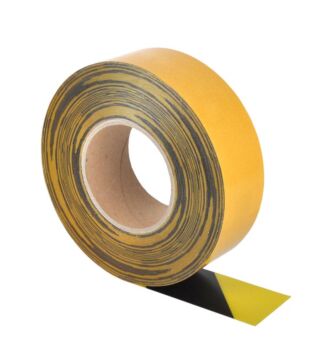 WT-5125BF Warning tape yellow/black printed left-wing 75mm x 10m