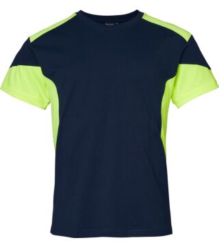 210 T-shirt, Male, Navy/fluoresant yellow
