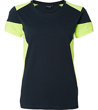 211 T-shirt, Female, Navy/fluoresant yellow