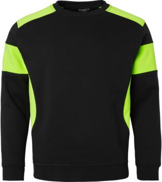 221 Sweatshirt, Unisex schwarz/Fluoreszierendes gelb