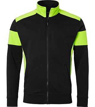 223 Full-Zip Sweatshirt, Unisex schwarz/Fluoreszierendes gelb