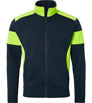 223 Full-Zip Sweatshirt, Unisex, navy blau/Fluoreszierendes gelb