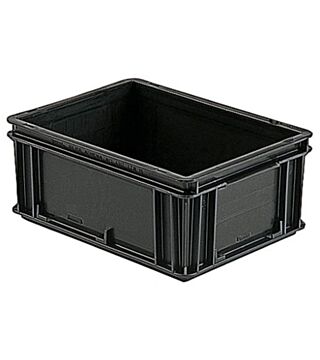 ESD container, polypropylene, dissipative, 400 x 300 x 75 mm