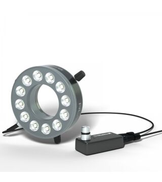 LED ring light, warm-white (3,000 K), working distance 40 mm - 220 mm (optimum 100 mm)