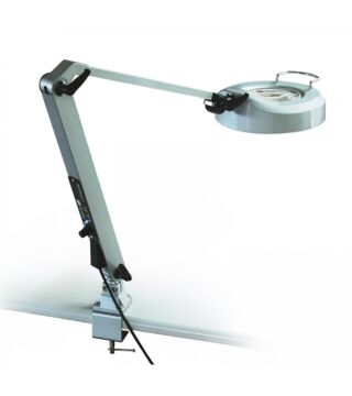 LED magnifying lamp, 3 × natural white (4,000 K), 3 × UV (365 nm)