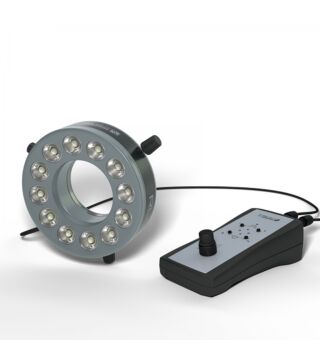 LED segment ringlight, warm-white (3,000 K), working distance 40 mm - 220 mm (optimum 100 mm)