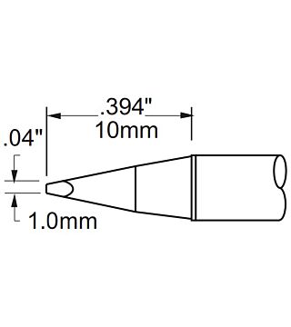 Grot lutowniczy seria PHT kształt dłuta drobny 30°, 1 x 10 mm