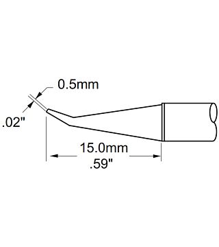 Lötspitze PHT-Serie, konisch lang 30°, 0,5 x 15 mm