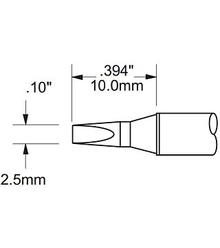 Soldering tip for PS-900 device series, chisel shape, with integrated heating