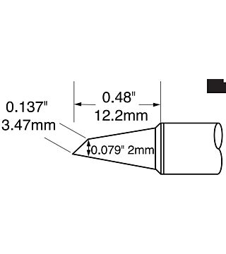 Lötspitze SxV Serie, hufförmig 3,47 x 12,2 mm