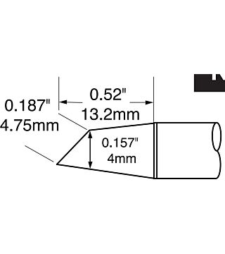 Lötspitze SxV Serie, hufförmig 4,75 x 13,2 mm