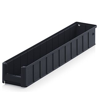 ESD shelf and material flow box, black, 600x117x90 mm
