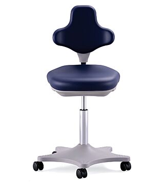 Lab chair Labster 2 with castors, imitation leather blue