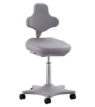 Lab chair Labster 2 with castors, imitation leather grey