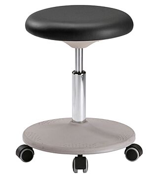 Lab stool Labster with castors, integral foam black