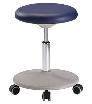 Lab stool Labster with castors, imitation leather blue