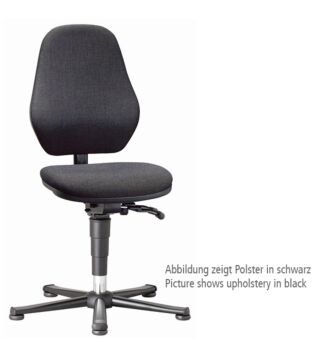 Laboratory chair Basic 1 with glider, fabric Duotec black, backrest 430 mm