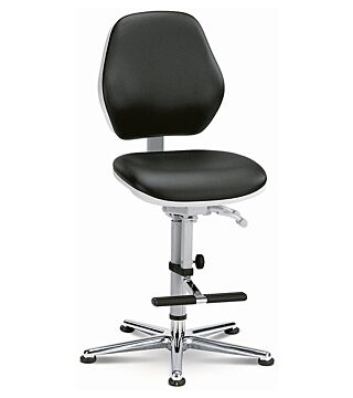 Cleanroom ESD-werkstoel Basic 3, met glijder en opstapsteun, permanent contact